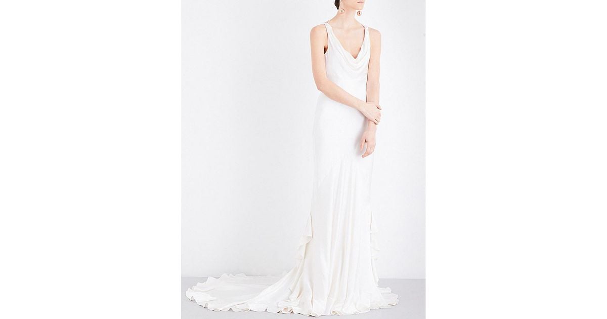 Ghost Willow Satin Dress in White Lyst Canada